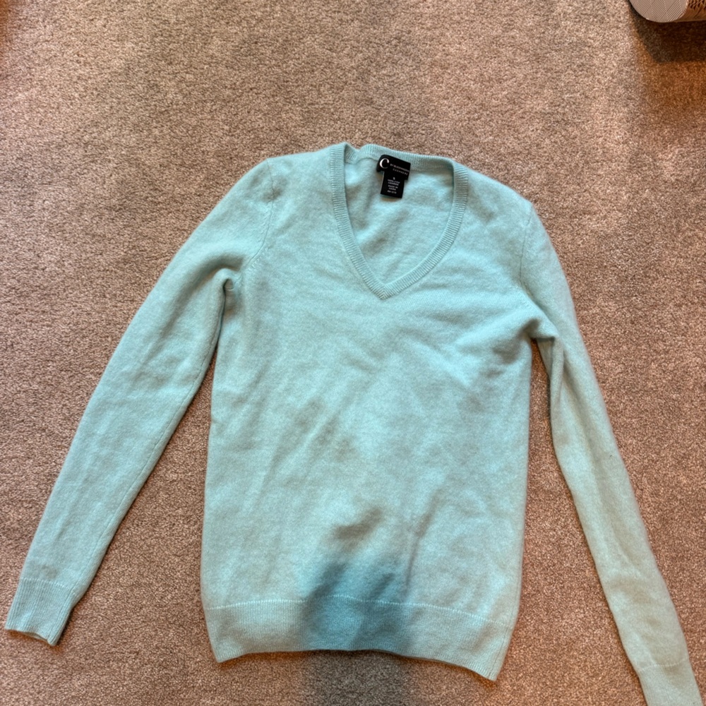 Bloomingdale's Soft Blue V-Neck Sweater